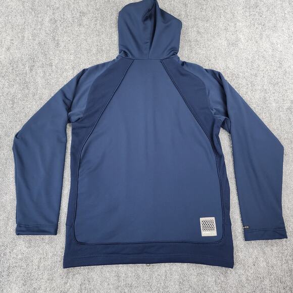 Vintage Nike Jacket Mens Small Blue Full Zip Hooptech Basketball Hoodie Sweat - Picture 3 of 16